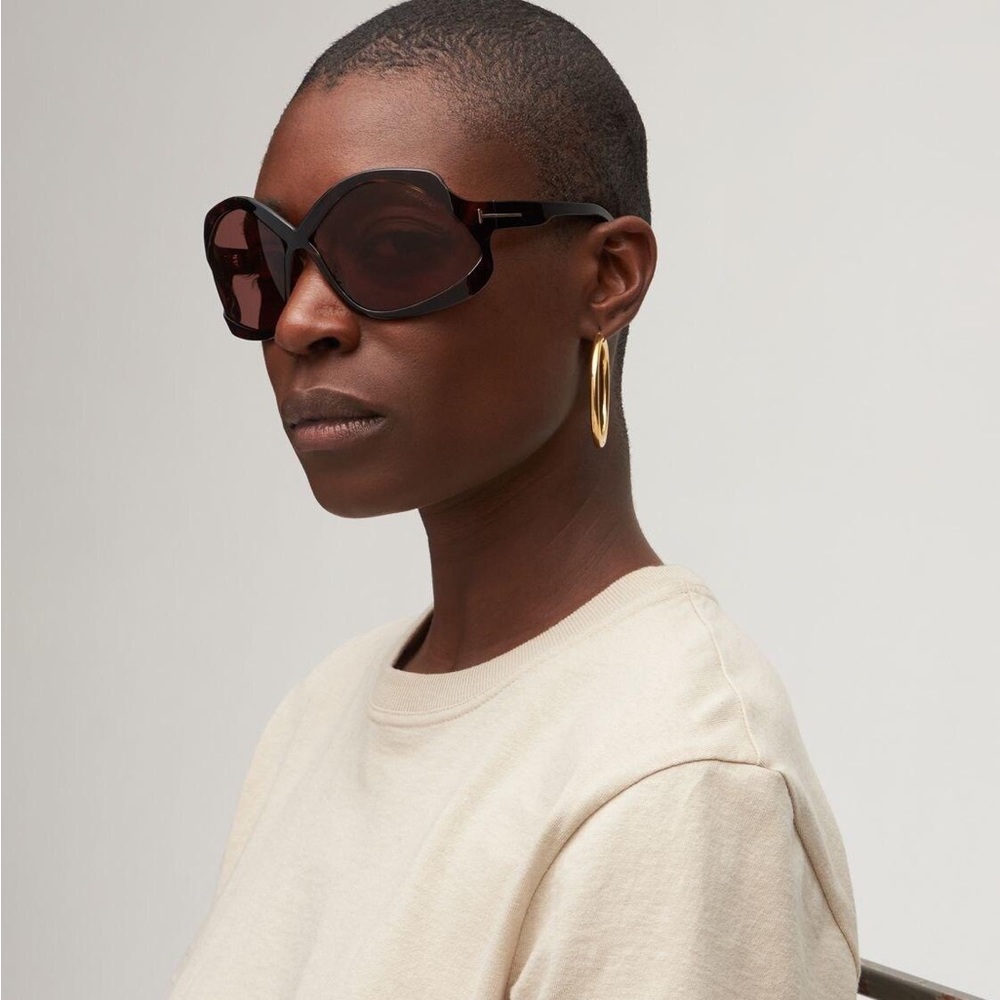 TOM FORD cheyenne brown oversized sunglasses